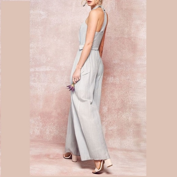 WIDE LEG HALTER JUMPSUIT - Picture 2 of 5